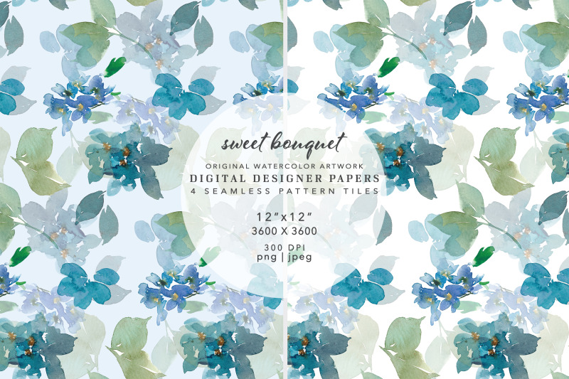 watercolor-floral-digital-paper-scrapbook-papers-seamless-patterns
