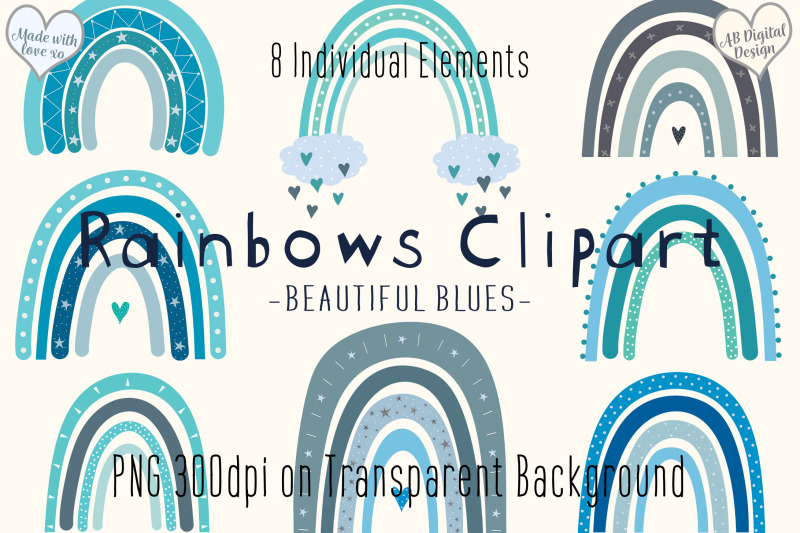 blue-rainbow-clipart-cute-baby-boy-nursery-boho-rainbow-clipart-png