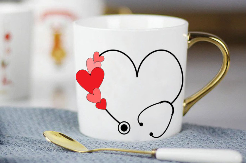 Download Valentine Stethoscope SVG, Valentine svg, Heart ...