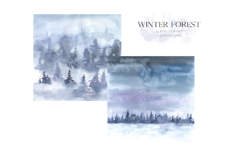 watercolor-winter-forest-clipart-set