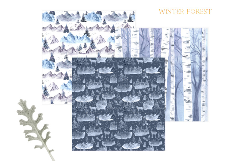 watercolor-winter-forest-digital-papers