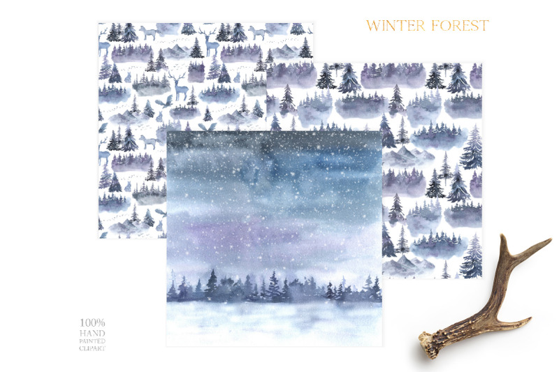 watercolor-winter-forest-digital-papers