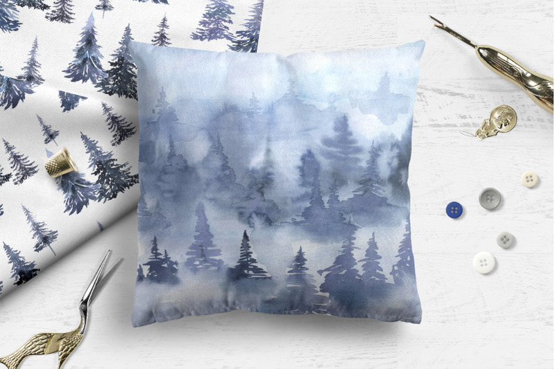 watercolor-winter-forest-digital-papers