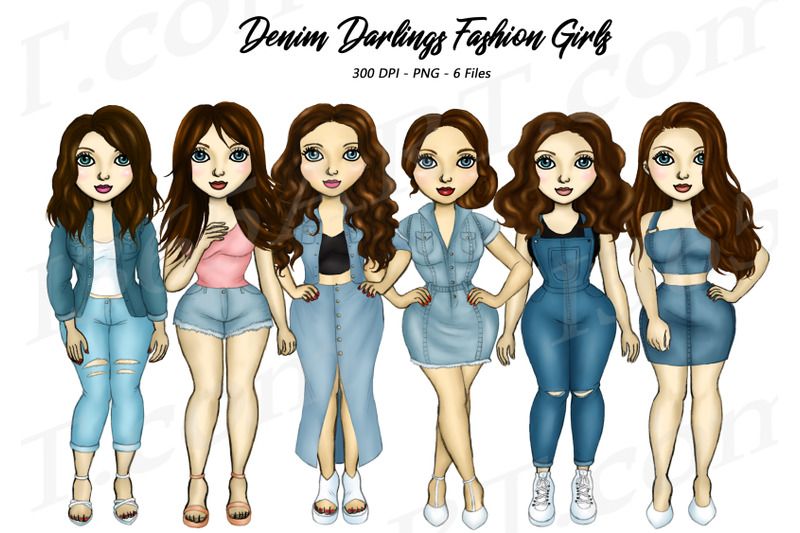 brunette-denim-girls-clipart-fashion-girl-illustrations-png