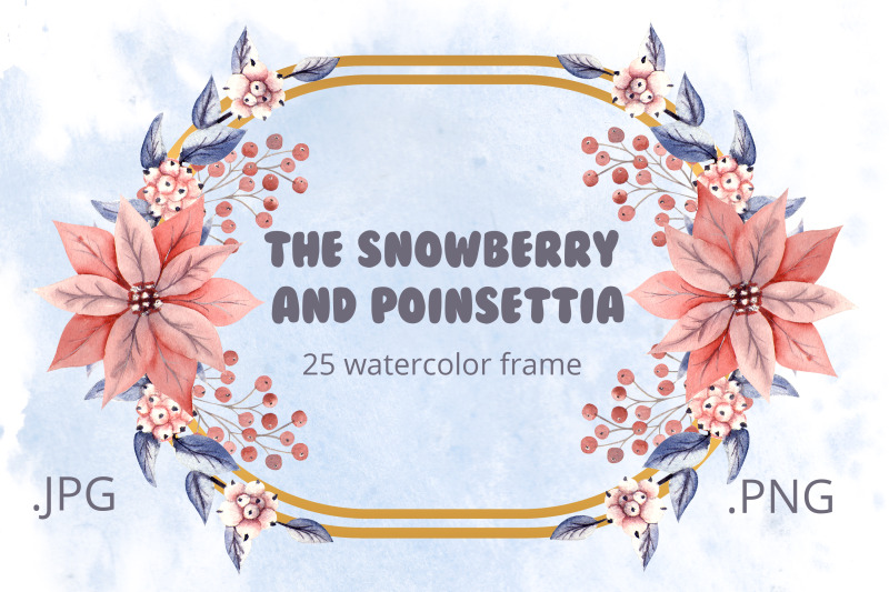 the-snowberry-and-poinsettia-watercolor