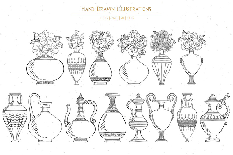 vintage-vases-and-flowers-illustrations