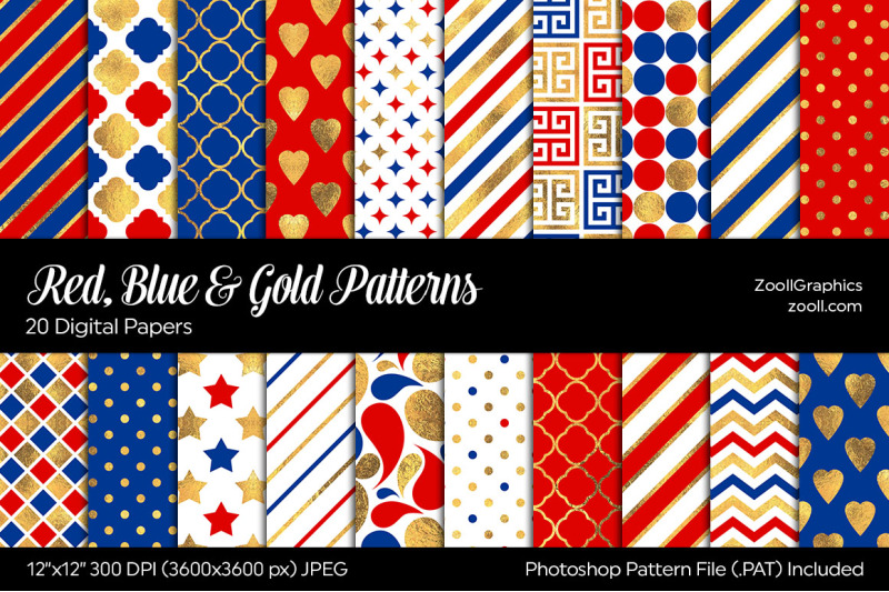 red-blue-and-gold-digital-papers
