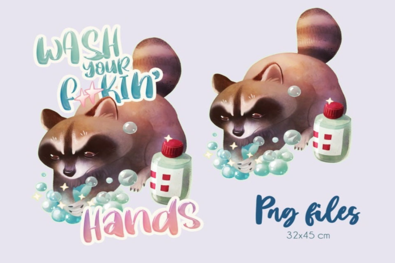 raccoon-clipart-wash-your-hands-digital-png