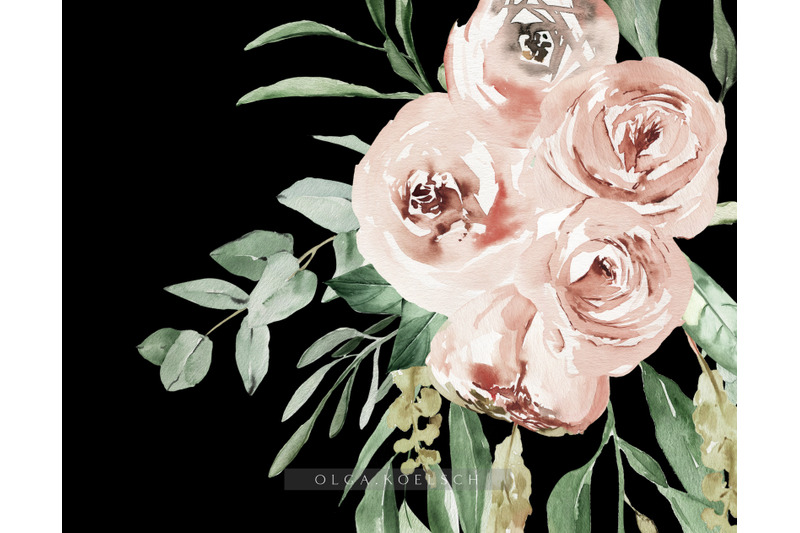 boho-roses-bouquets-clipart-watercolor-floral-borders-png-wedding