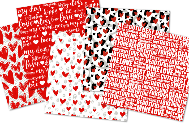 valentines-day-digital-paper-pack-lips-kisses-hearts-word-text