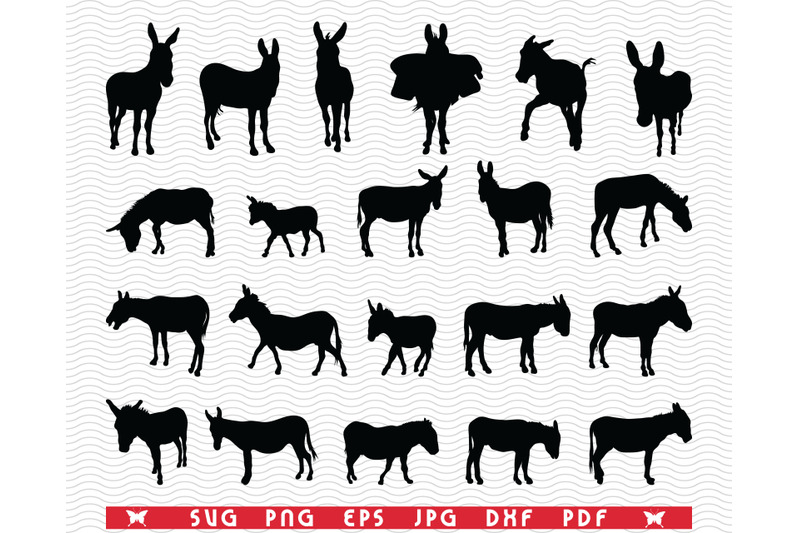 svg-donkeys-black-silhouettes-digital-clipart