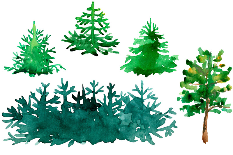 watercolor-mountains-and-conifers