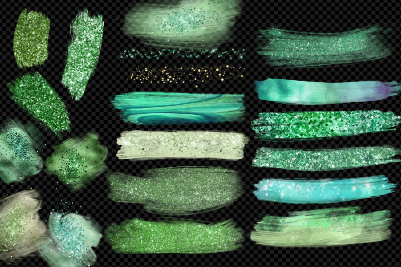 iridescent-green-brush-strokes-clipart