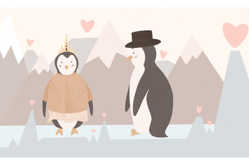 children-039-s-illustration-of-cute-penguins-in-love-the-symbol-of-valent