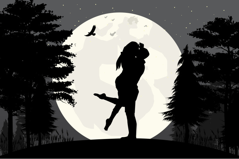 silhouette-of-couple-in-love-simple-vector-illustration