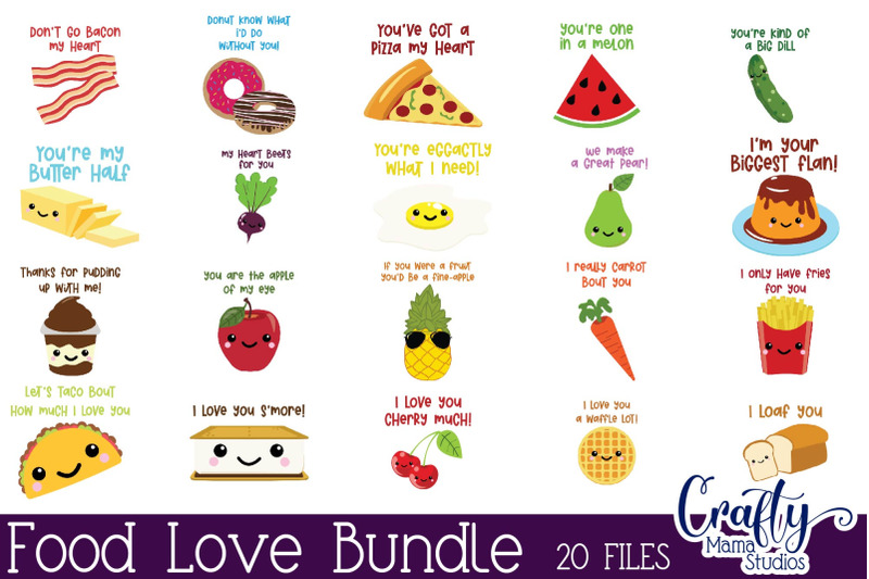 Food Love Svg, Valentine&amp;#039;s Day Svg, Kid&amp;#039;s Valentine
Bundle Craft SVG.DIY SVG