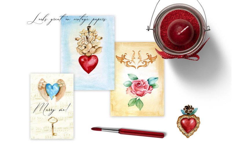 watercolor-jewelry-clipart-golden-sacred-heart-clipart-valentine-png