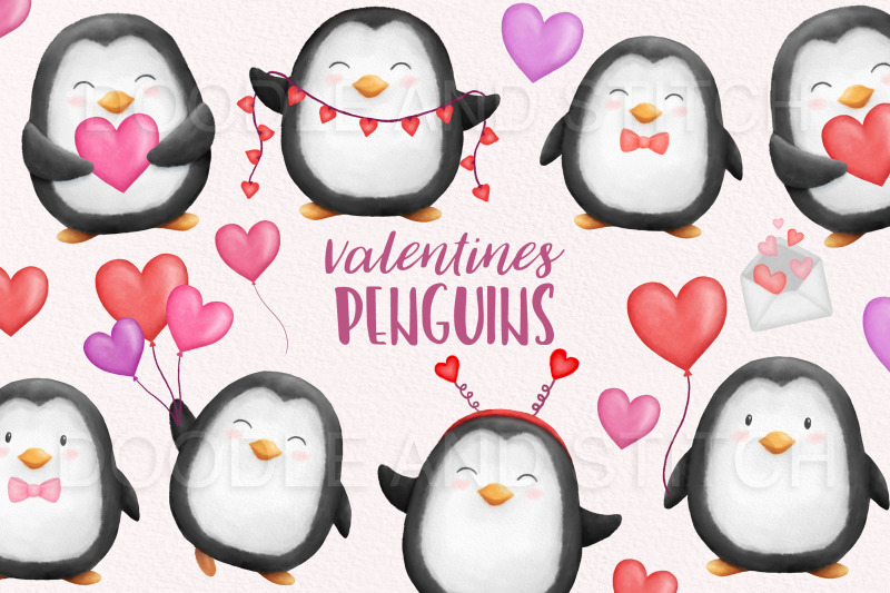 watercolor-valentines-penguin-clipart