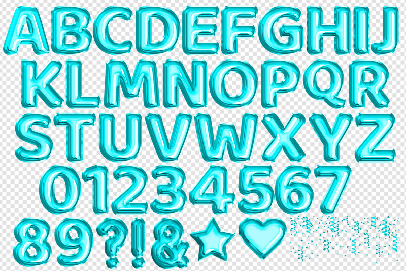 turquoise-foil-balloon-alphabet-clipart