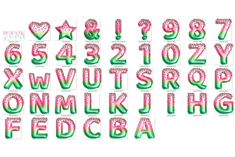 watermelon-foil-balloon-alphabet-clipart