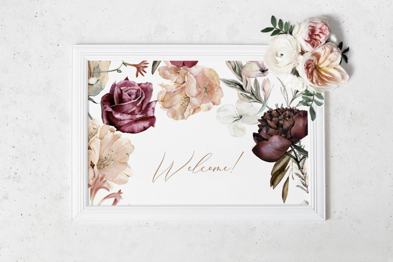 boho-floral-frame-clipart-watercolor-roses-borders-png-wedding-wreat