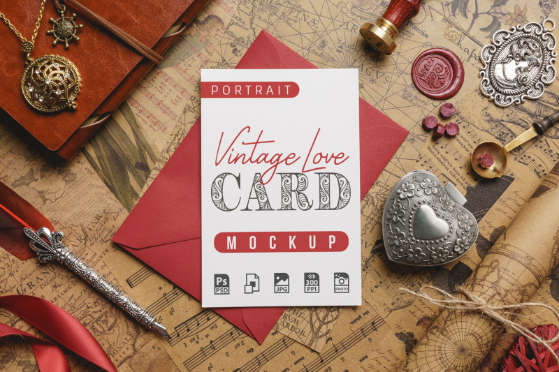 vintage-love-card-mockup
