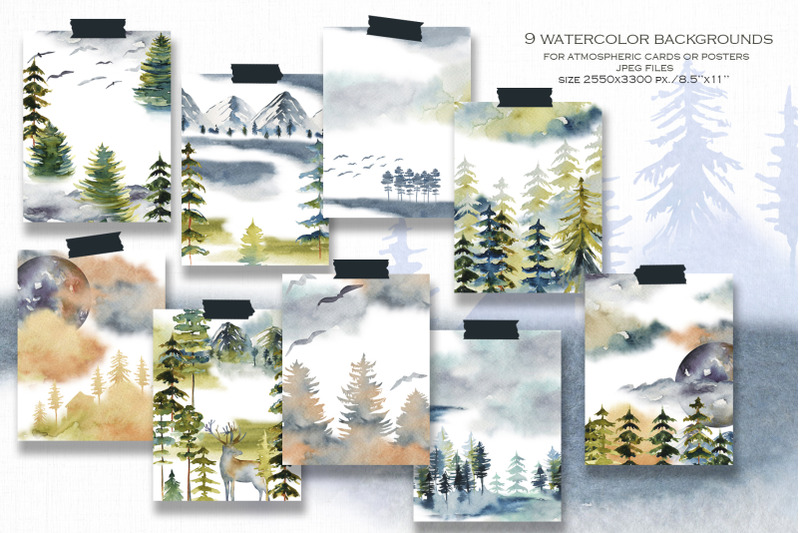 foggy-forest-watercolor-collection