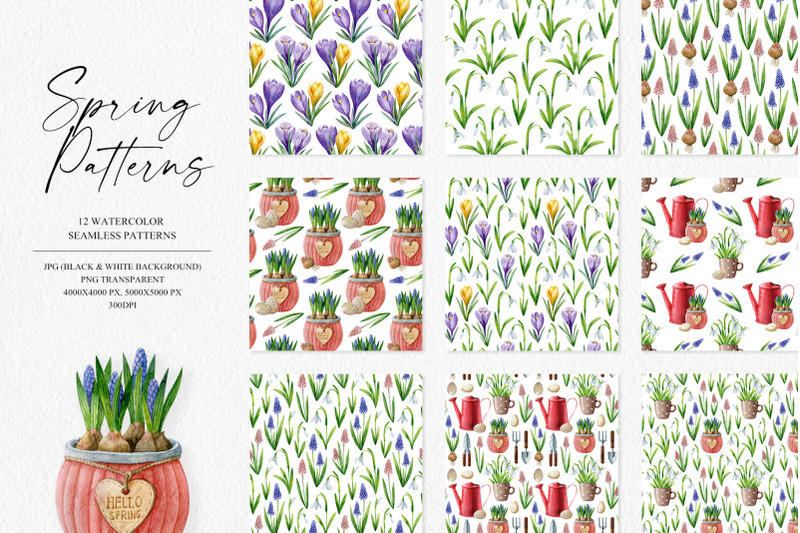 spring-patterns-watercolor-collection