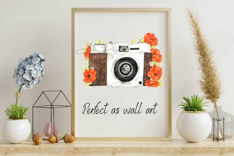 camera-with-watercolor-poppy-flowers-clipart