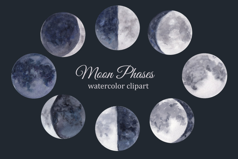 moon-phases-watercolor-clipart-lunar-cycle-celestial-clip-art