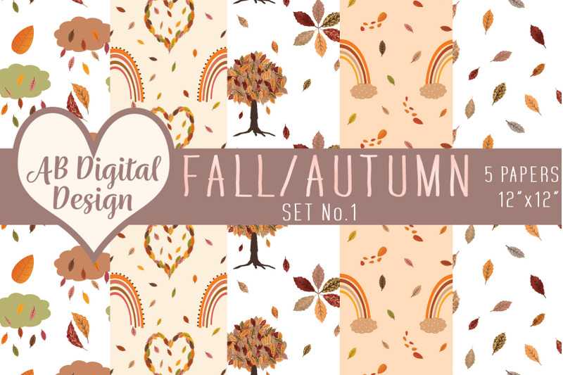 fall-digital-paper-background-autumn-leaves-fall-rainbows-seamless