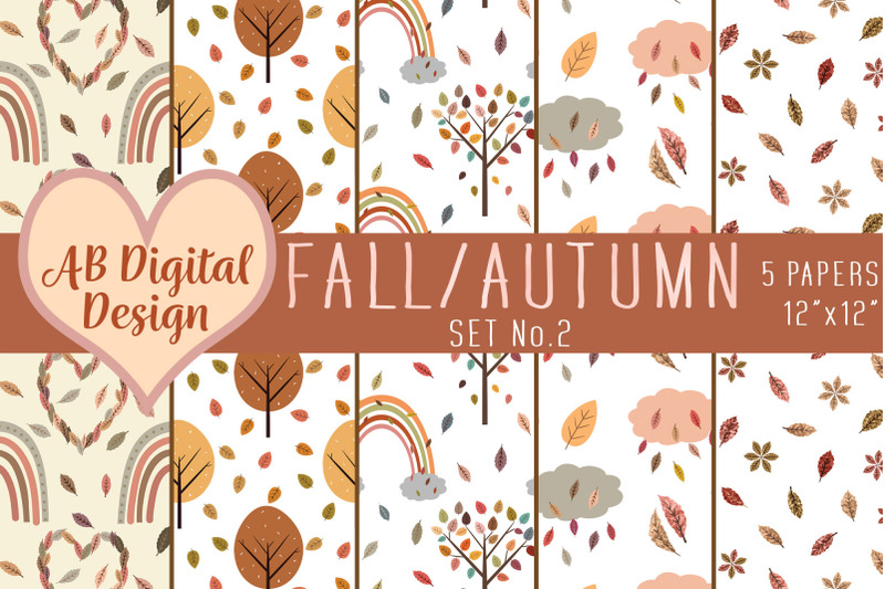 fall-digital-paper-background-autumn-trees-leaves-rainbow