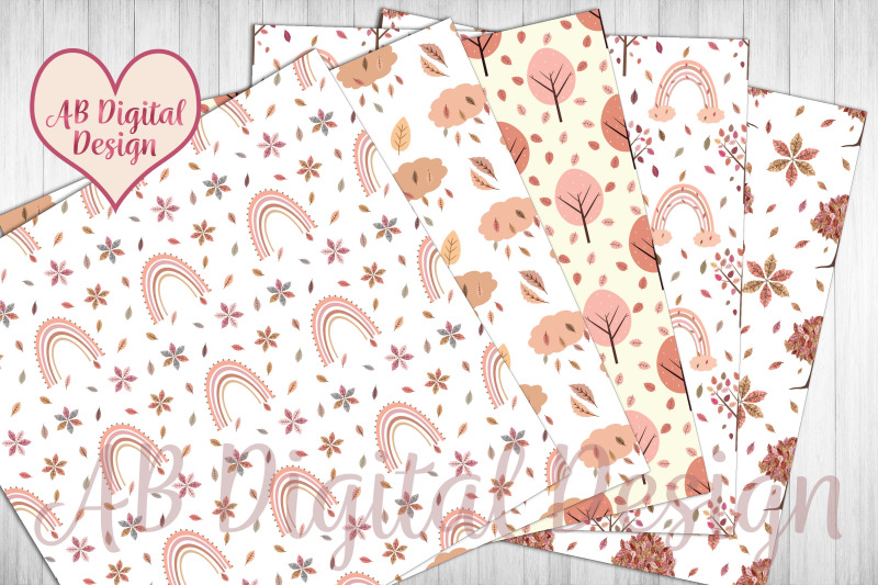 fall-digital-paper-background-pink-autumn-tones-fall-baby-shower