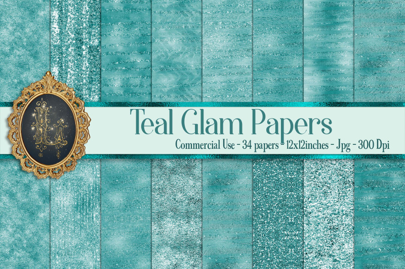 34-teal-glam-digital-papers-sequin-glitter-luxury-background
