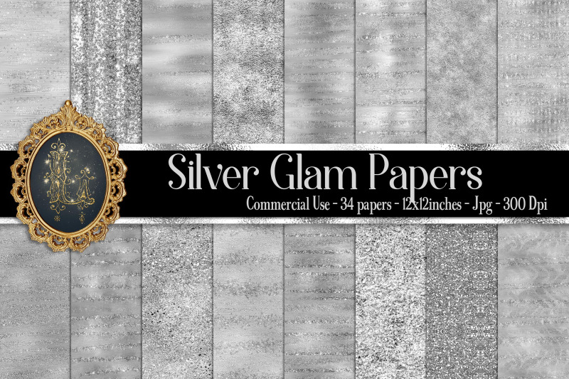 34-silver-glam-digital-papers-sequin-glitter-luxury-papers