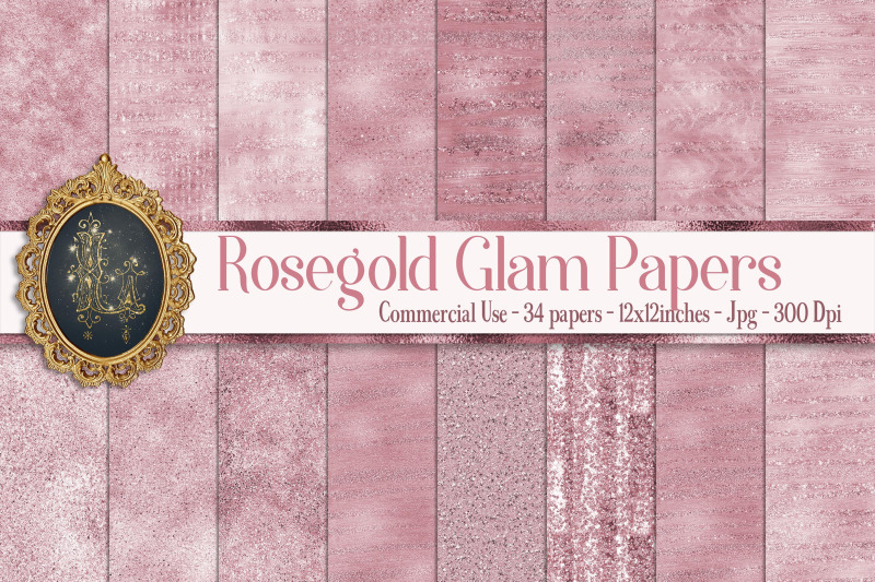 34-rosegold-glam-digital-papers-sequin-glitter-luxury-papers