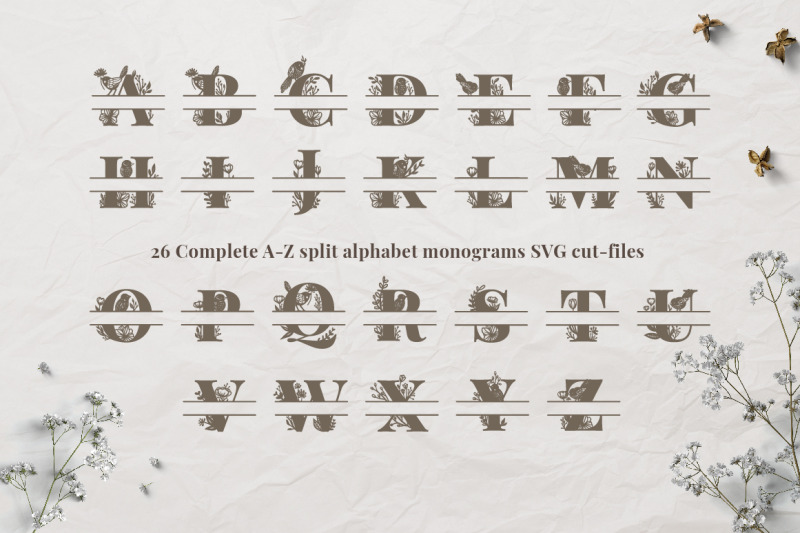 rustic-birds-and-florals-split-alphabet-monograms-svg-cut-files