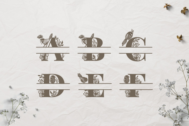 rustic-birds-and-florals-split-alphabet-monograms-svg-cut-files