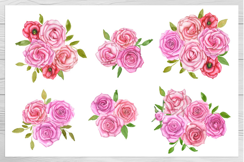 watercolor-set-of-hand-drawn-roses