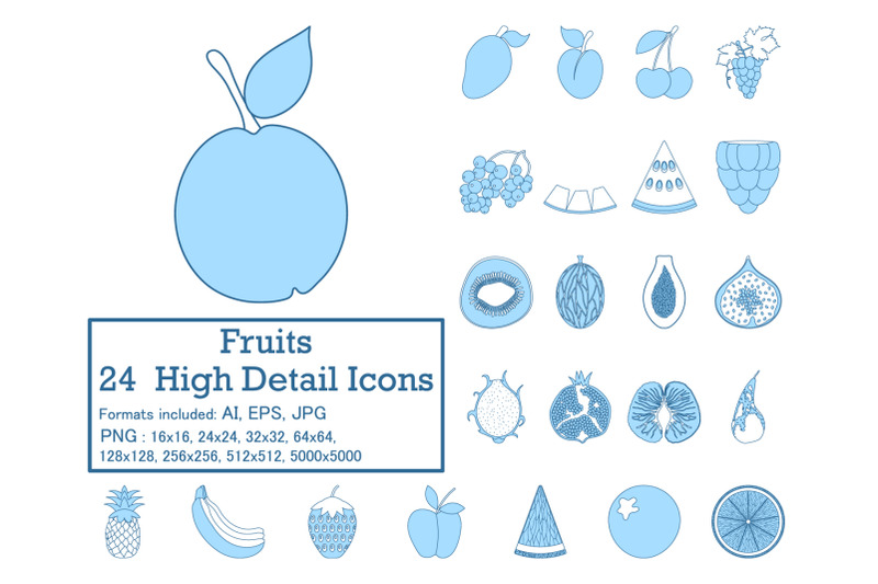 fruits-icon-set