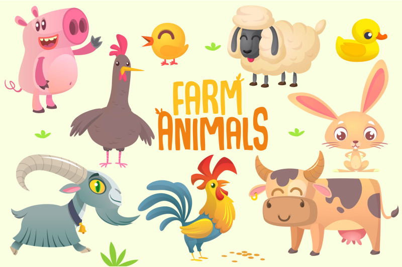cartoon-farm-animals-vector-set