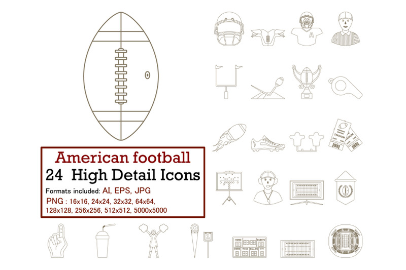 american-football-icon-set