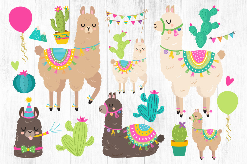 llama-clipart-llama-birthday-png-cactus