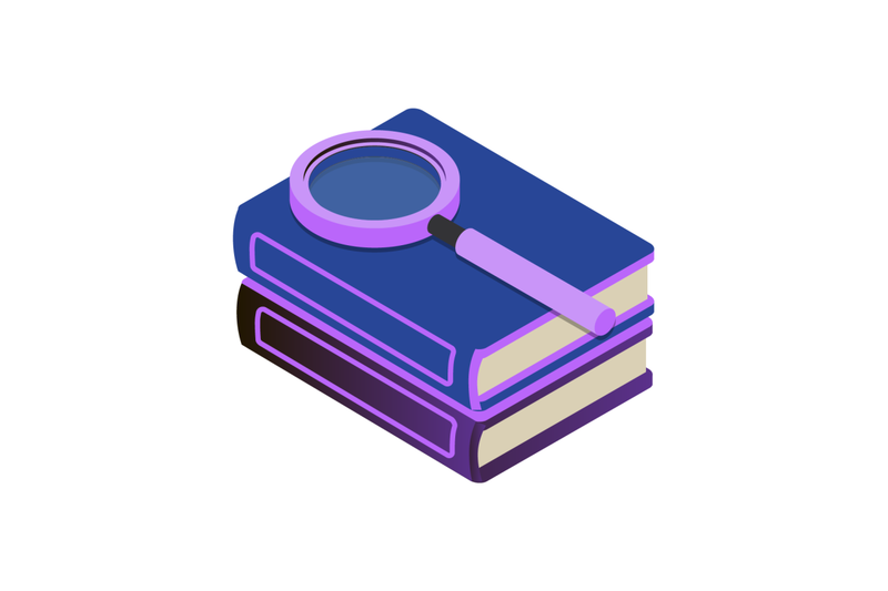 isometric-3d-icon-searching-in-library-data