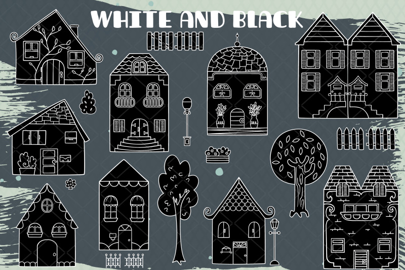 house-white-doodles-hand-drawn-home-city-building-cute-cottage
