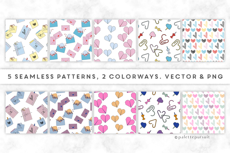 cute-vector-valentine-clipart-seamless-patterns