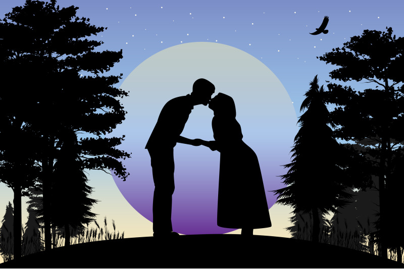 silhouette-of-couple-in-love-simple-vector-illustration