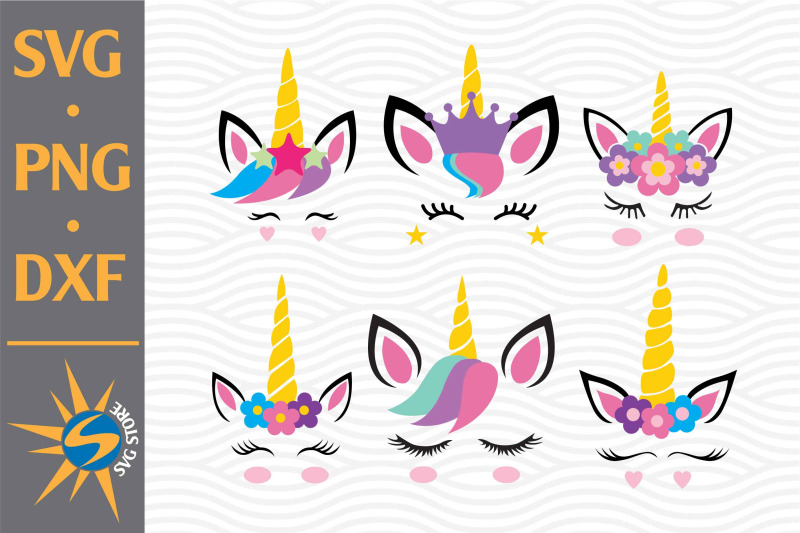 Unicorn Head SVG, PNG, DXF Digital Files Include SVG PNG EPS DXF File