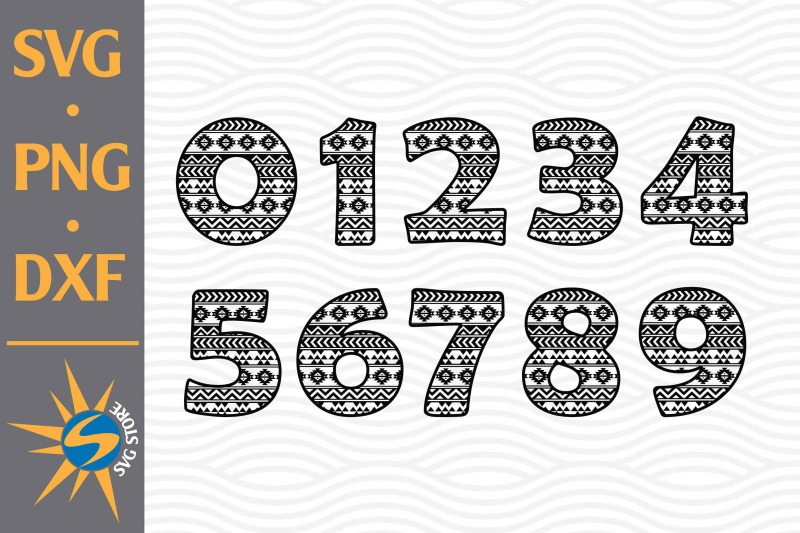 Aztec Numbers SVG, PNG, DXF Digital Files Include By SVGStoreShop