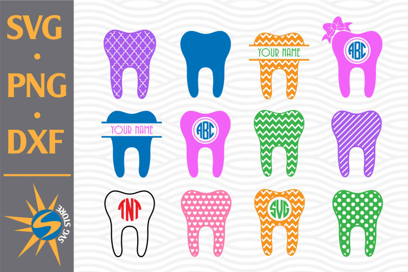 tooth-monogram-svg-png-dxf-digital-files-include